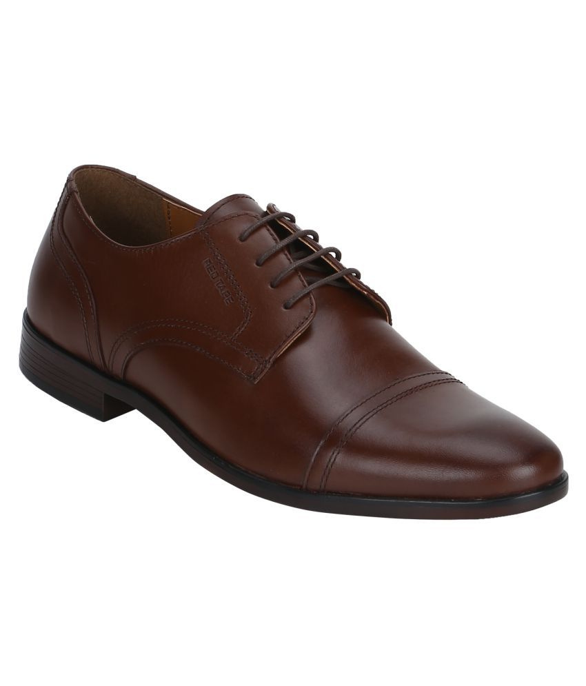 red tape men's dark brown derby shoes
