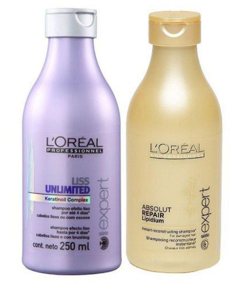 L'oreal Professional Liss Ultimited & Absolute Shampoo 250 ml Pack of 2