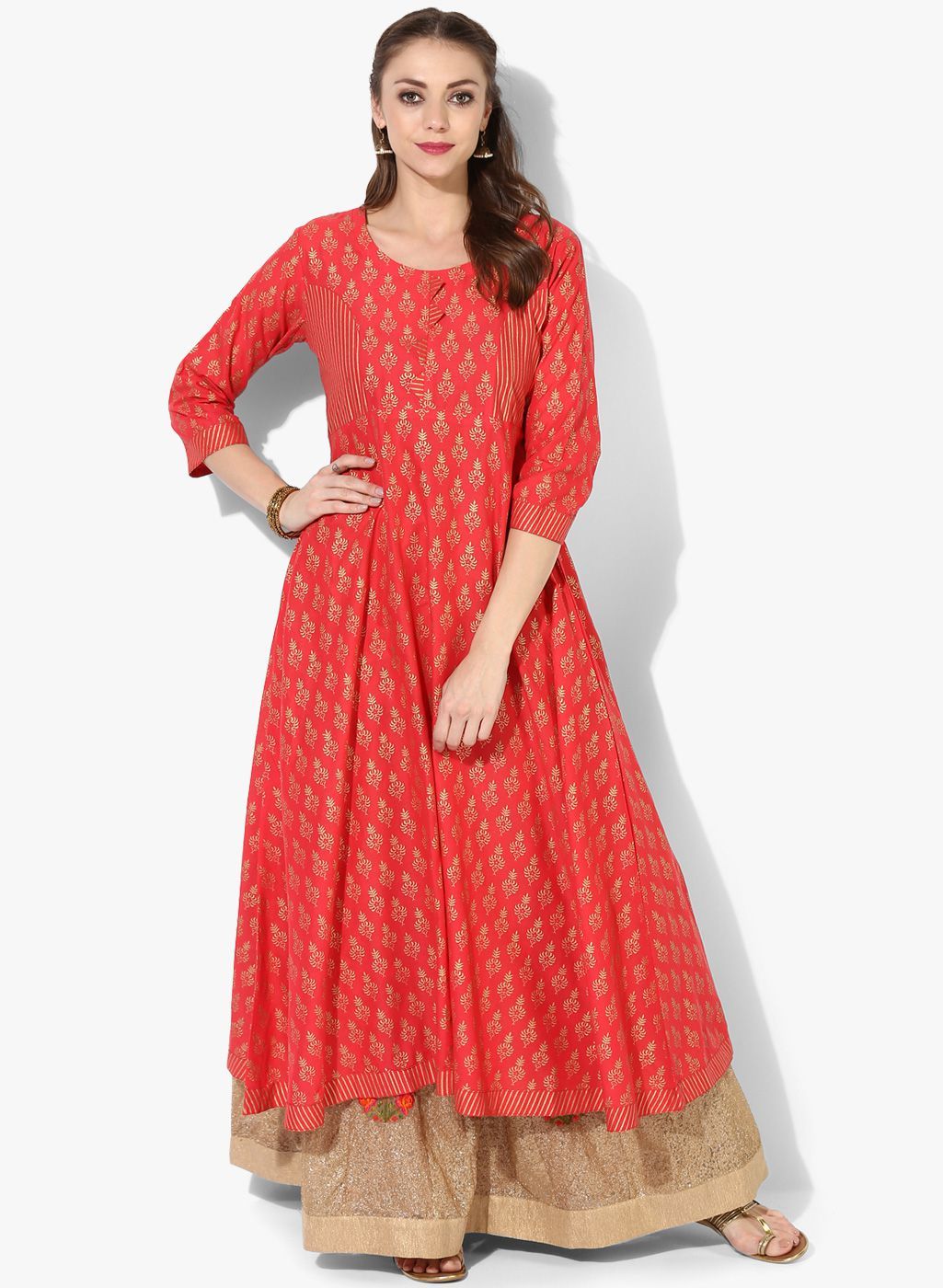 buy red anarkali online