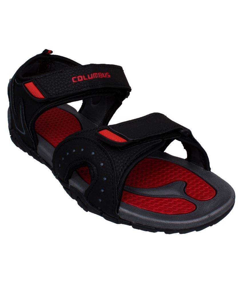 black canvas sandals