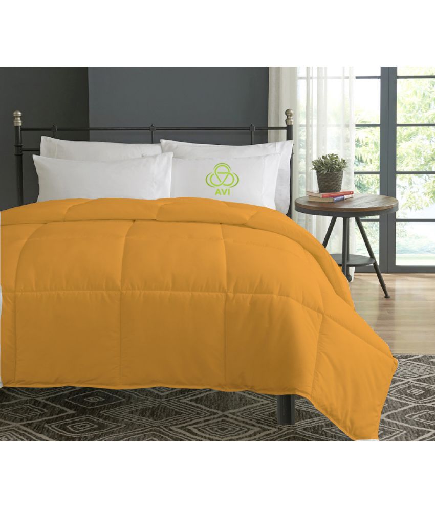 AVI Double Polyester Plain Orange Comforter Buy AVI Double Polyester