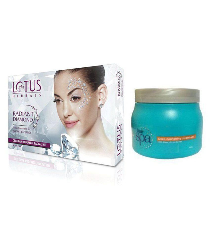 Lotus Herbal Radiant Diamond facial Kit & L'Oreal Deep Nourishing Creambath Hair  Spa Facial Kit 550 gm: Buy Lotus Herbal Radiant Diamond facial Kit &  L'Oreal Deep Nourishing Creambath Hair Spa Facial