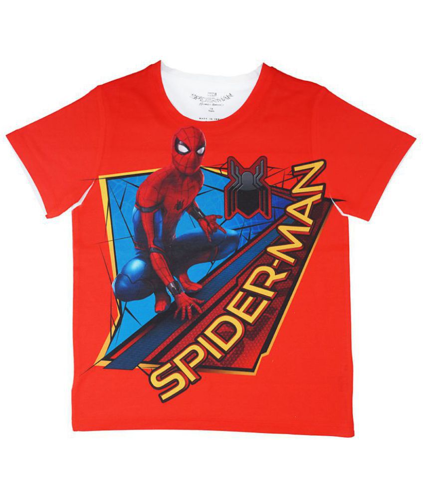 Marvel Spider-Man Red Polyester T-Shirt For Boys - Buy Marvel Spider ...