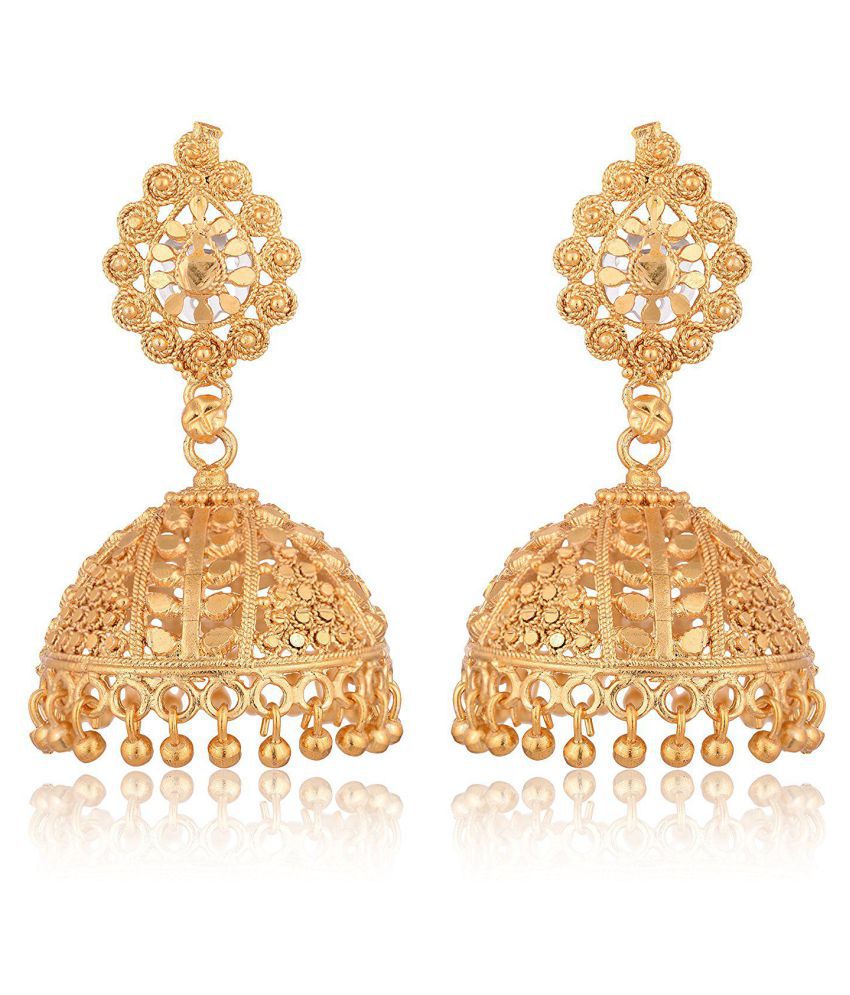 Artificial Gold Base Metal Jhumki Earrings for Women - Buy Artificial ...