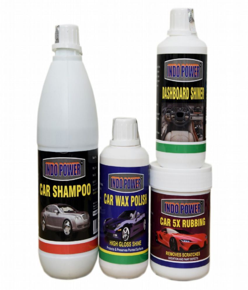 DASHBOARD SHINER 250ml.+ CAR 5X RUBBING POLISH 250ml.+ CAR WAX POLISH 250ml.+ CAR SHAMPOO 500ml