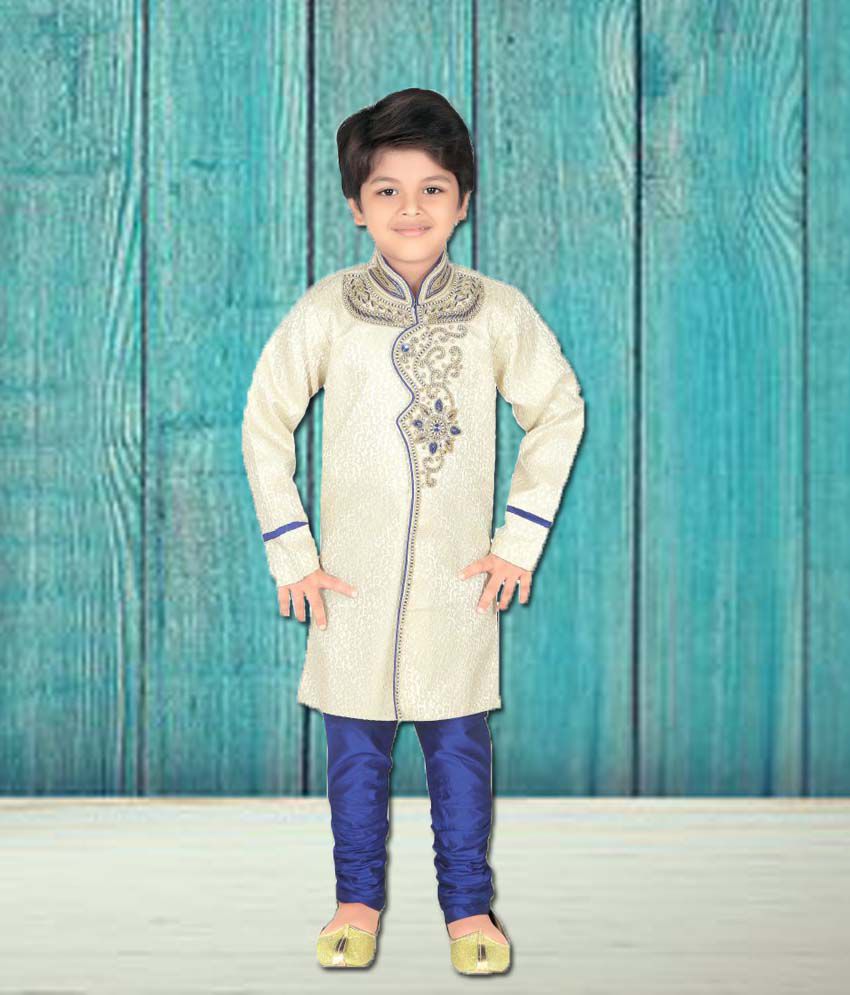     			Ahhaaaa Kids Ethnic Wear Sherwani and Breaches With Dupatta Set For Boys