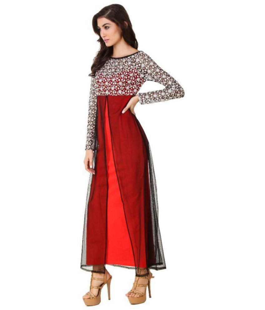 Red Side Slit Dress
