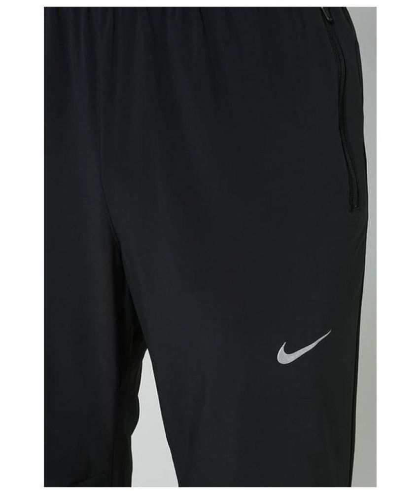 nike black polyester lycra trackpants