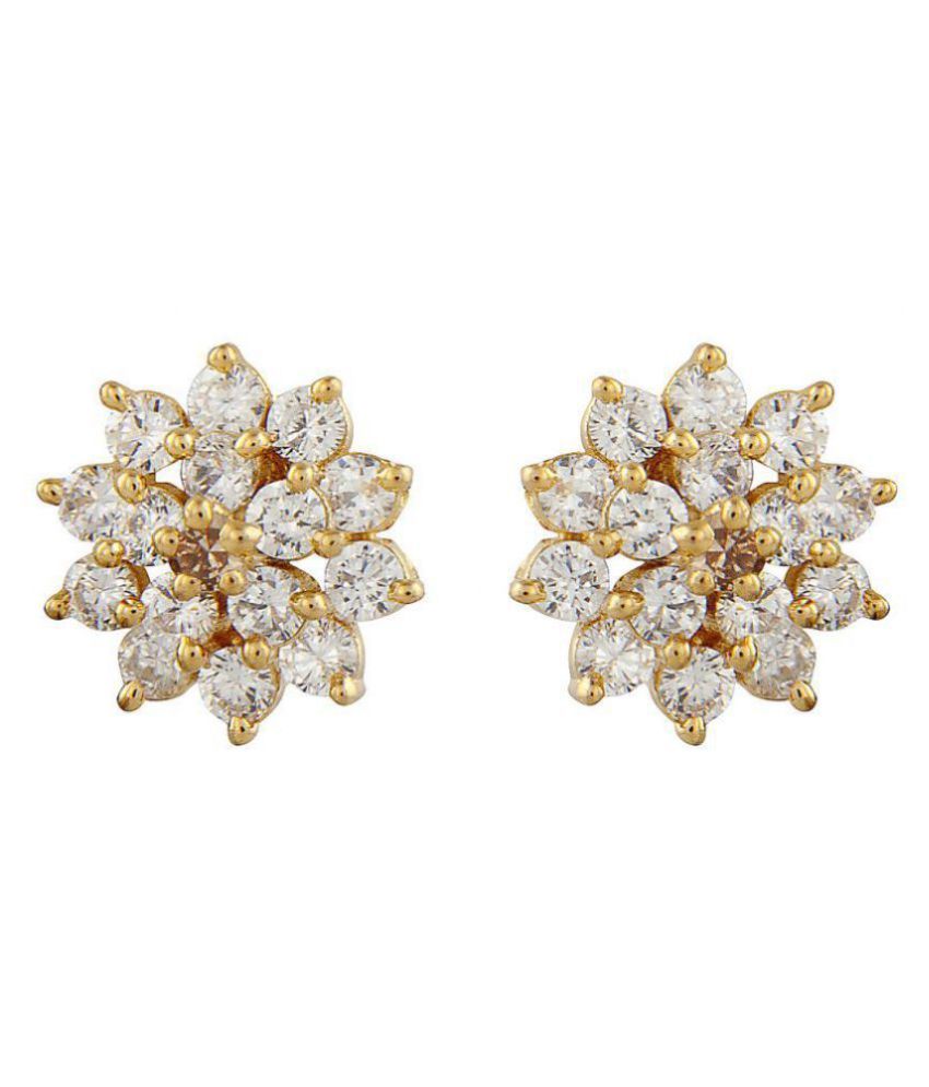 Sapna FX One Gram Gold Plated CZ Stone Flora Stud Earring -ER 9122 ...