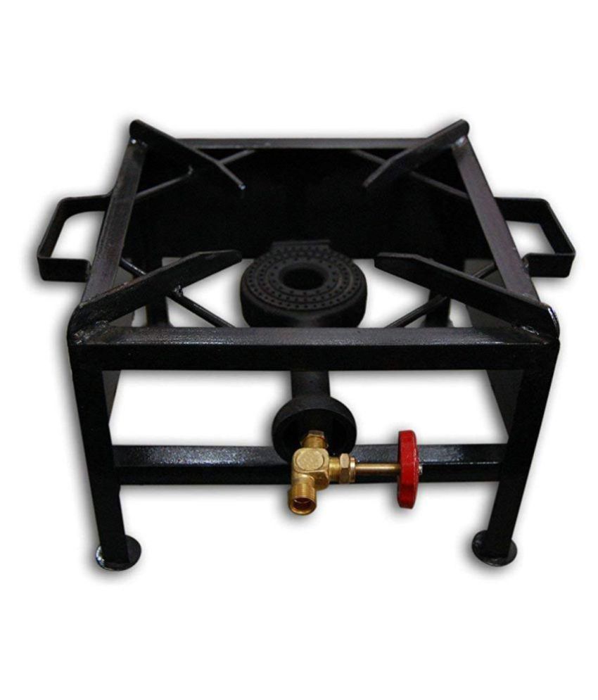 FUTUORNEO 12x12 Black Coated Single Burner Gas Stove/Bhatti 1 Burner