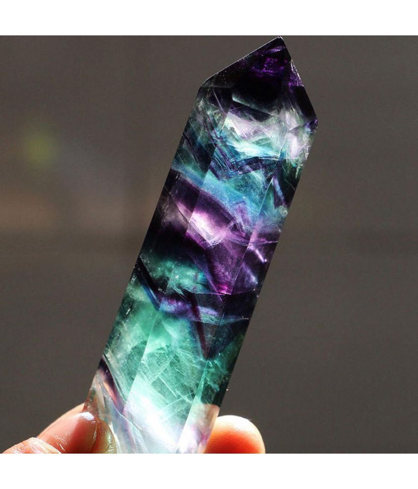 Buy Natural Hexagonal Crystal Quartz Healing Fluorite Wand Stone Purple