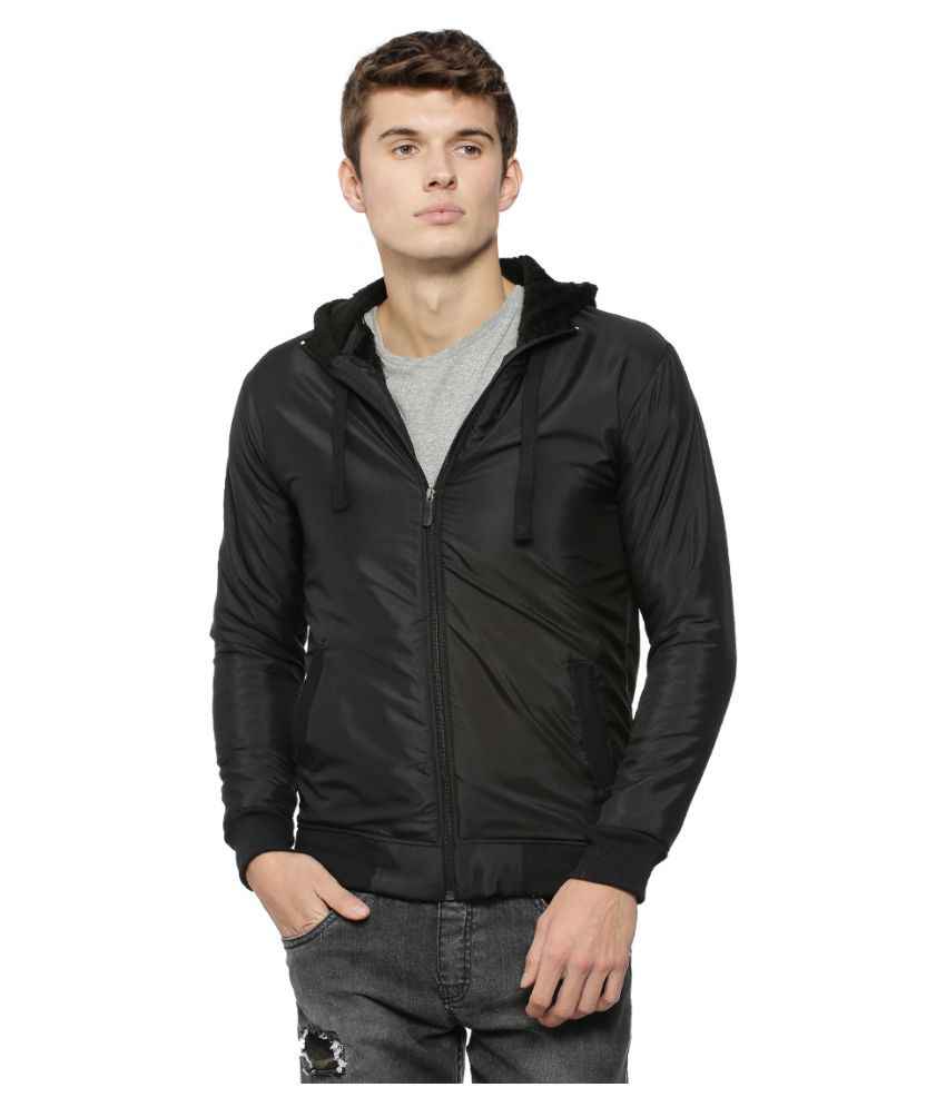     			Campus Sutra Black Quilted & Bomber Jacket
