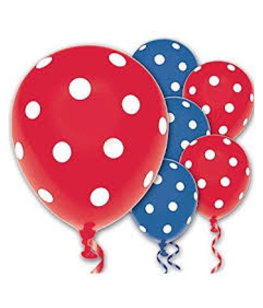 Spiderman Theme Party Balloon Pack Of 50 Red And Blue Polka Dot