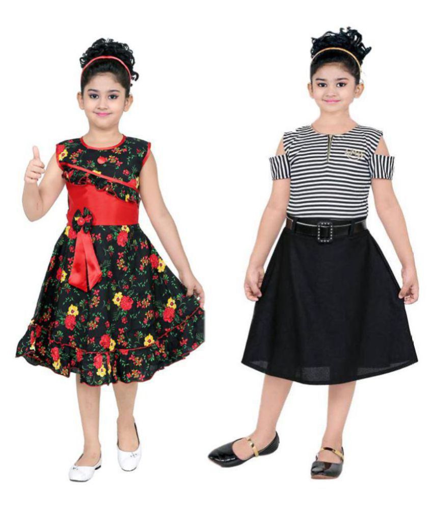 DIXITA Girls Partywear Frock Dress Combo Pack of 2 Buy