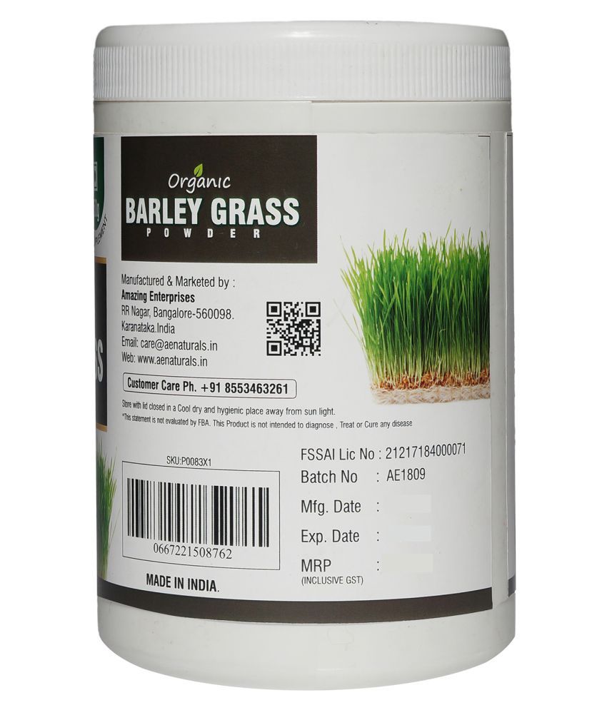 AE Naturals Pure Organic Barley Grass Powder 250 gm Buy AE Naturals