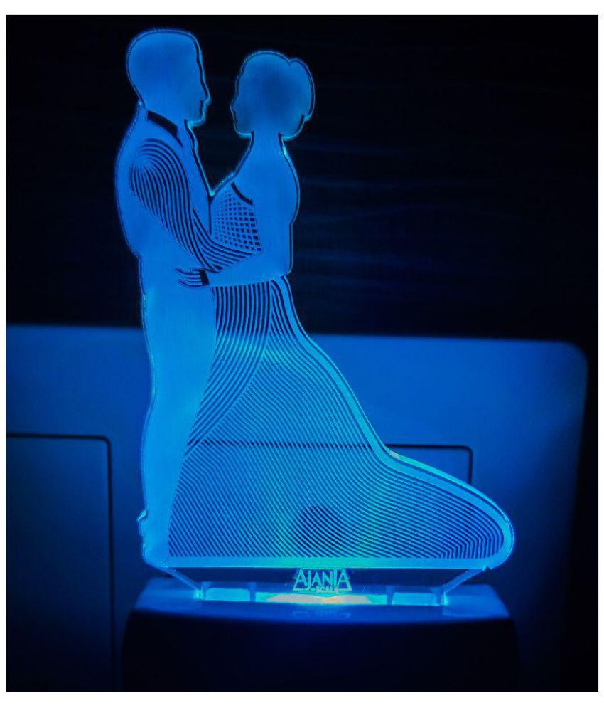     			Ajanta Romantic Love Couple I Love You Code:2099 3D Night Lamp Multi - Pack of 1