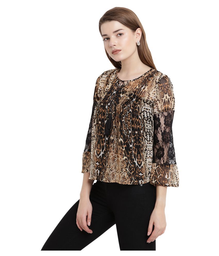 Abiti Bella Georgette Regular Tops - Brown - Buy Abiti ...