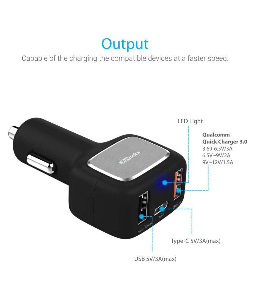 Portronics Car Mobile Charger POR 854 Black Buy Portronics Car Mobile