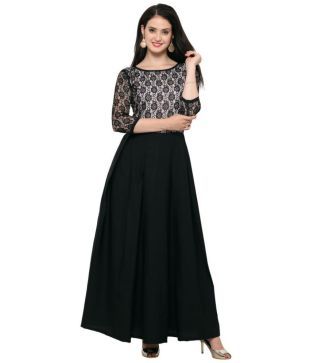 Fashion2wear Net Black Fit And Flare One Piece Long Women Maxi Dress Buy Fashion2wear Net Black Fit And Flare One Piece Long Women Maxi Dress Online At Best Prices In India On Snapdeal