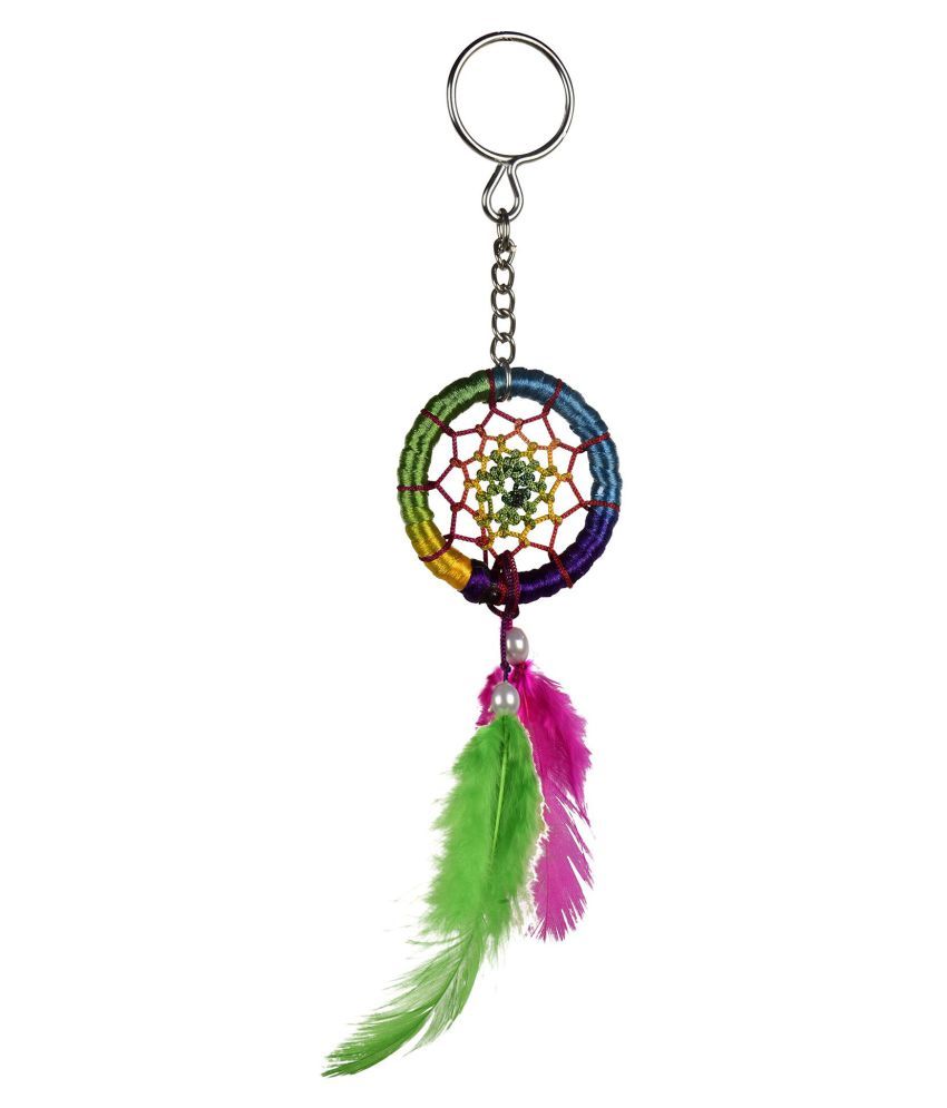     			ILU Dream Catcher Hand Made Key Ring & Key Chain for Car, Bike, Home, Cupboard, Bags (Multicolor)