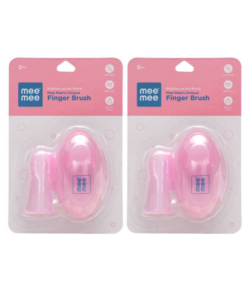     			Mee Mee Pink Silicone Baby Toothbrush ( 2 pcs )