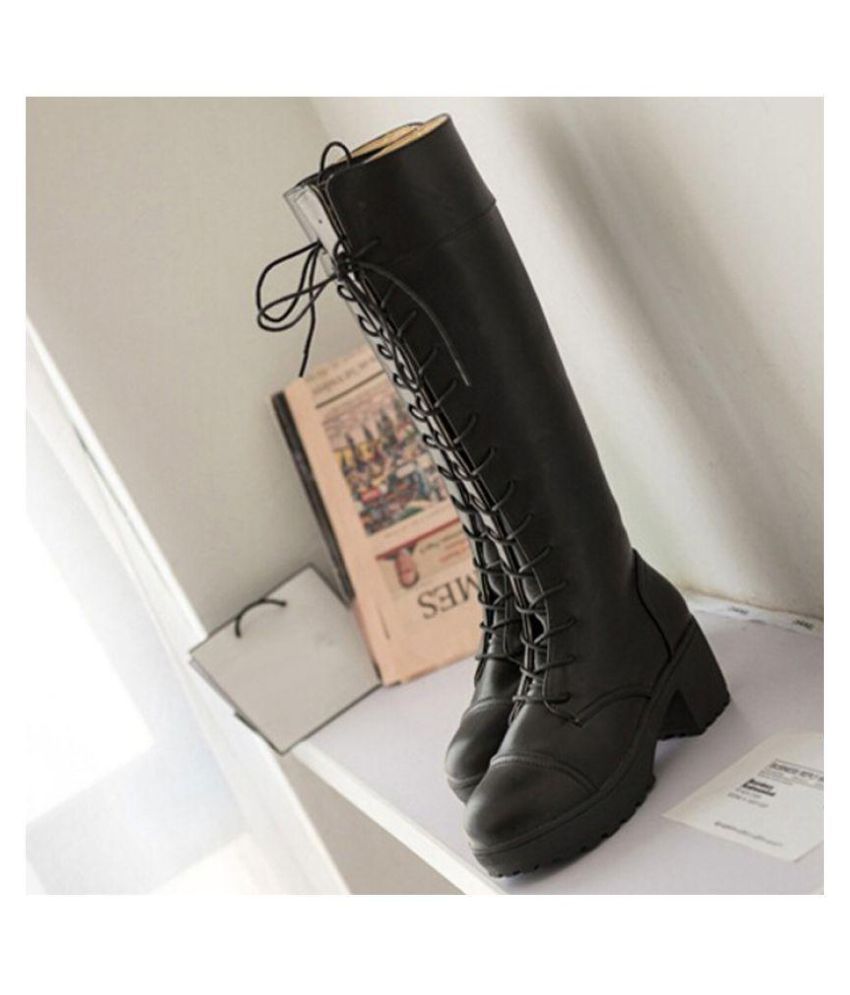 Imported Black Knee Length Bootie Boots Price In India