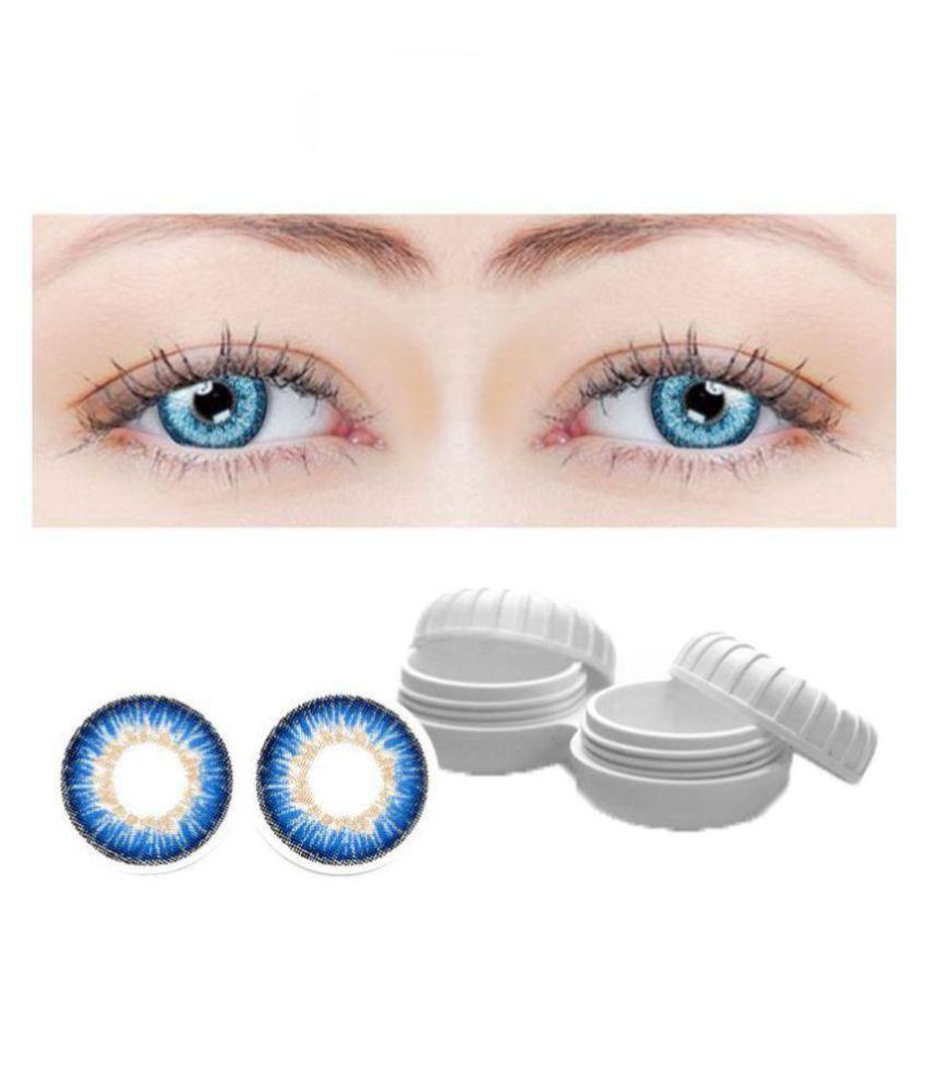 Solution Blue Lens For Eyes Monthly Disposable Color