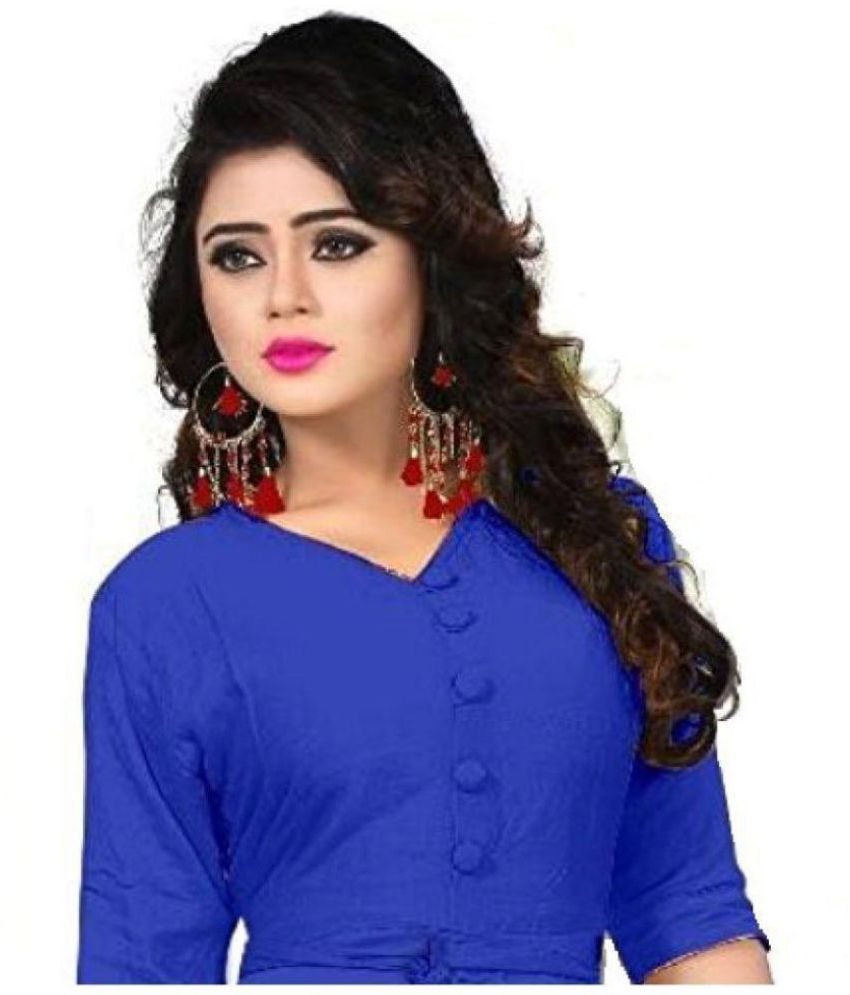 Hirva Collections Rayon Blue A- line Dress - Buy Hirva Collections ...