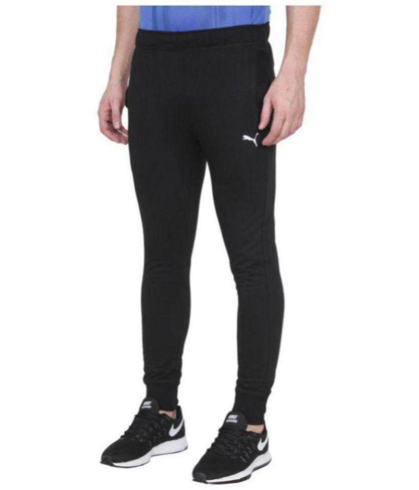 puma black polyester trackpants