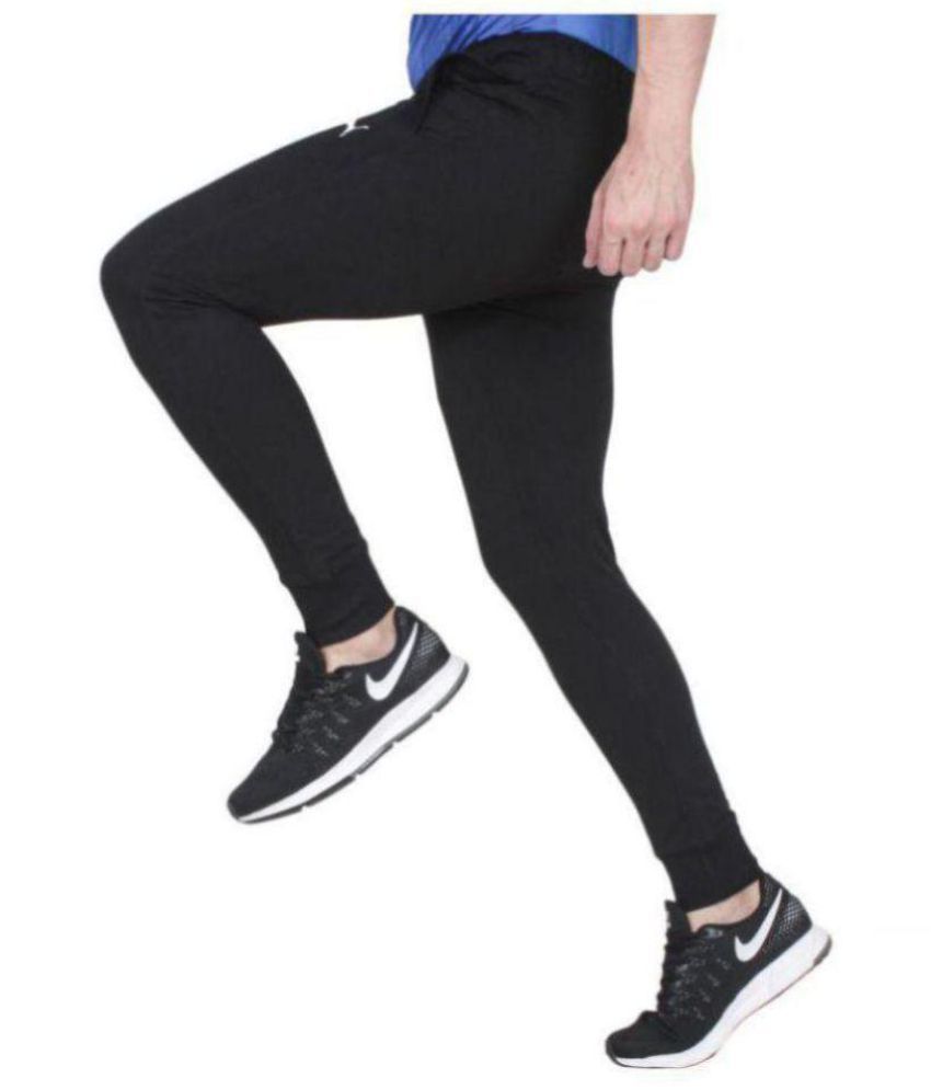 puma black polyester trackpants