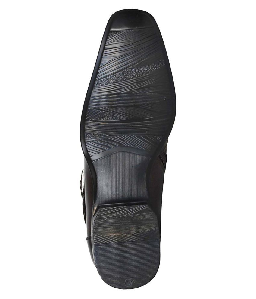 Vincenzo Monk Strap Genuine Leather Brown Formal Shoes