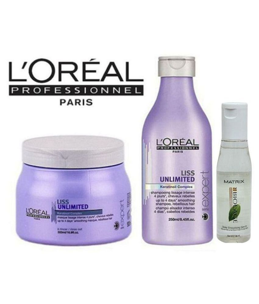 Imported Combo L'oreal Liss Spa & Matrix Biolage Serum&Liss Shampoo
