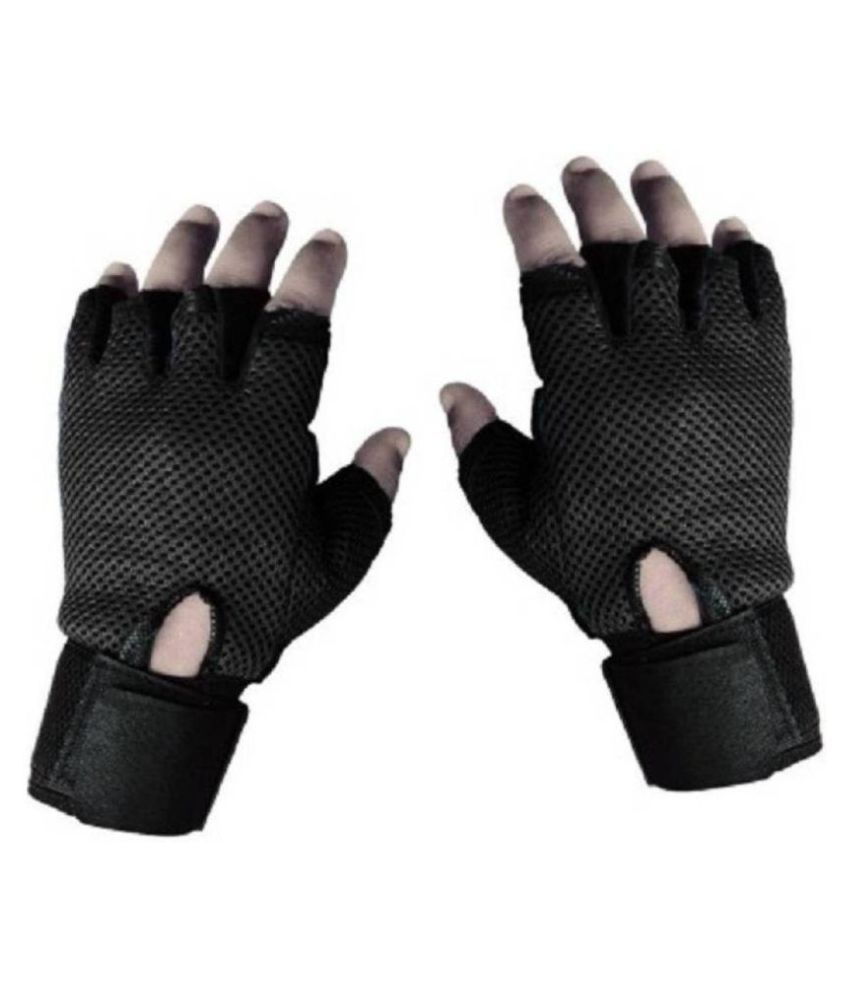     			Tahiro Black Leather Gym Weight Lifting Gloves - Pack Of 1