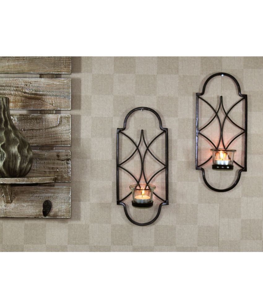 Hosley Black Metal Wall Sconce Pack of 2 Buy Hosley Black Metal Wall