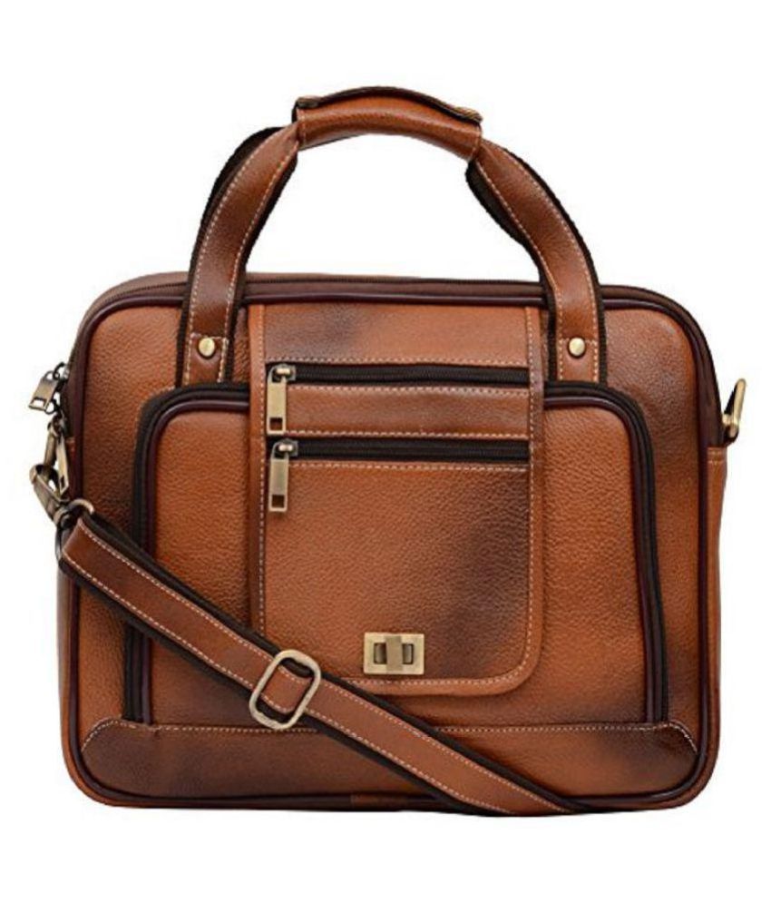 JIBREEL TRADER JT-2010 Brown Leather Office Bag