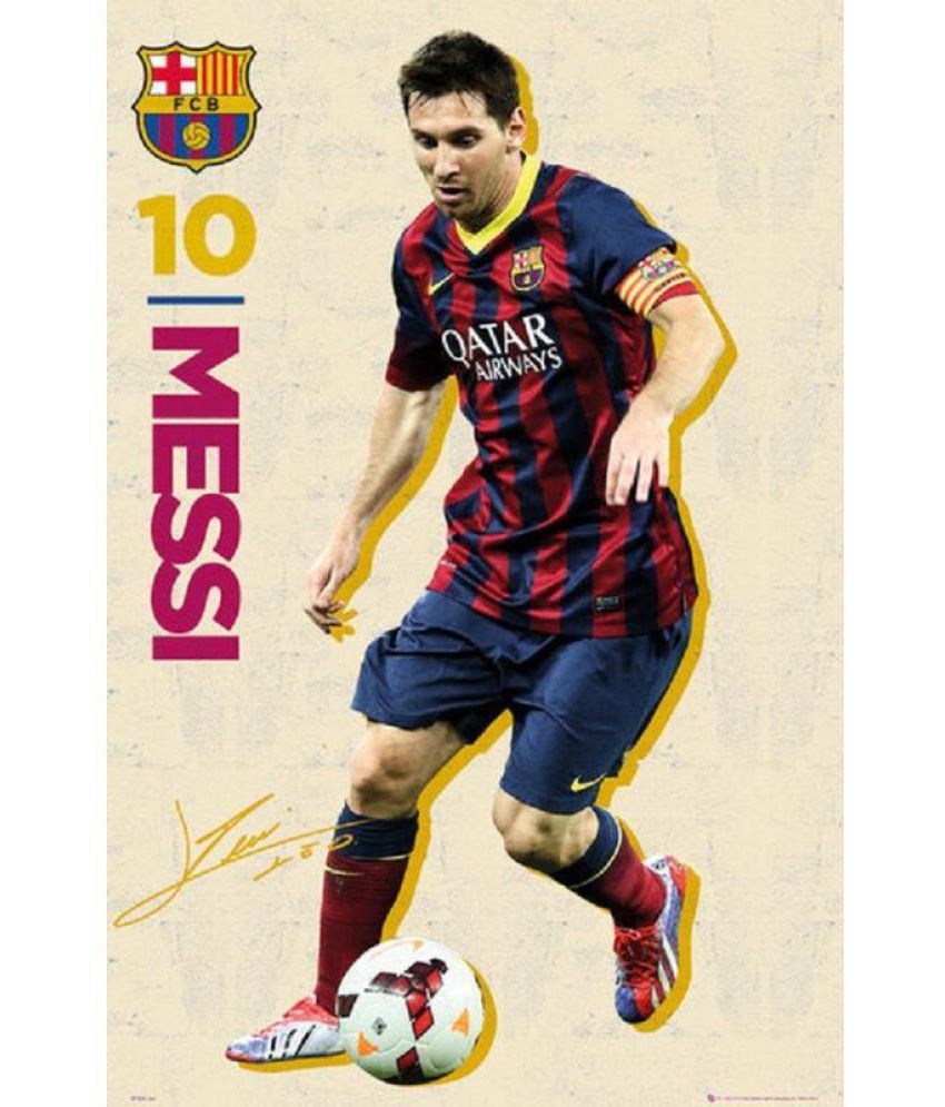 MAHALAXMI ART & CRAFT Barcelona Messi Vintage Paper Wall Poster Without ...