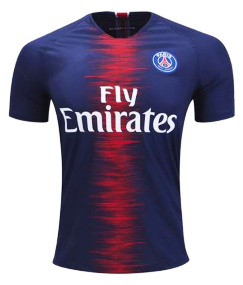 PSG Football Team Dark Blue Polyester Dry Fit Half Sleeve Jersey Buy