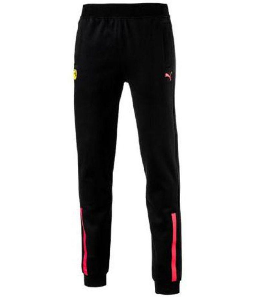 puma black polyester lycra joggers