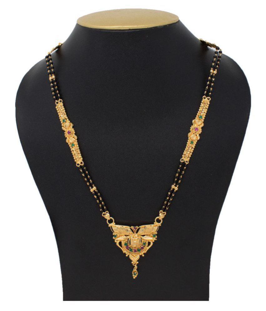 Imc Deals Indian Mangalsutra 22k Gold Plated Black Beads 26 