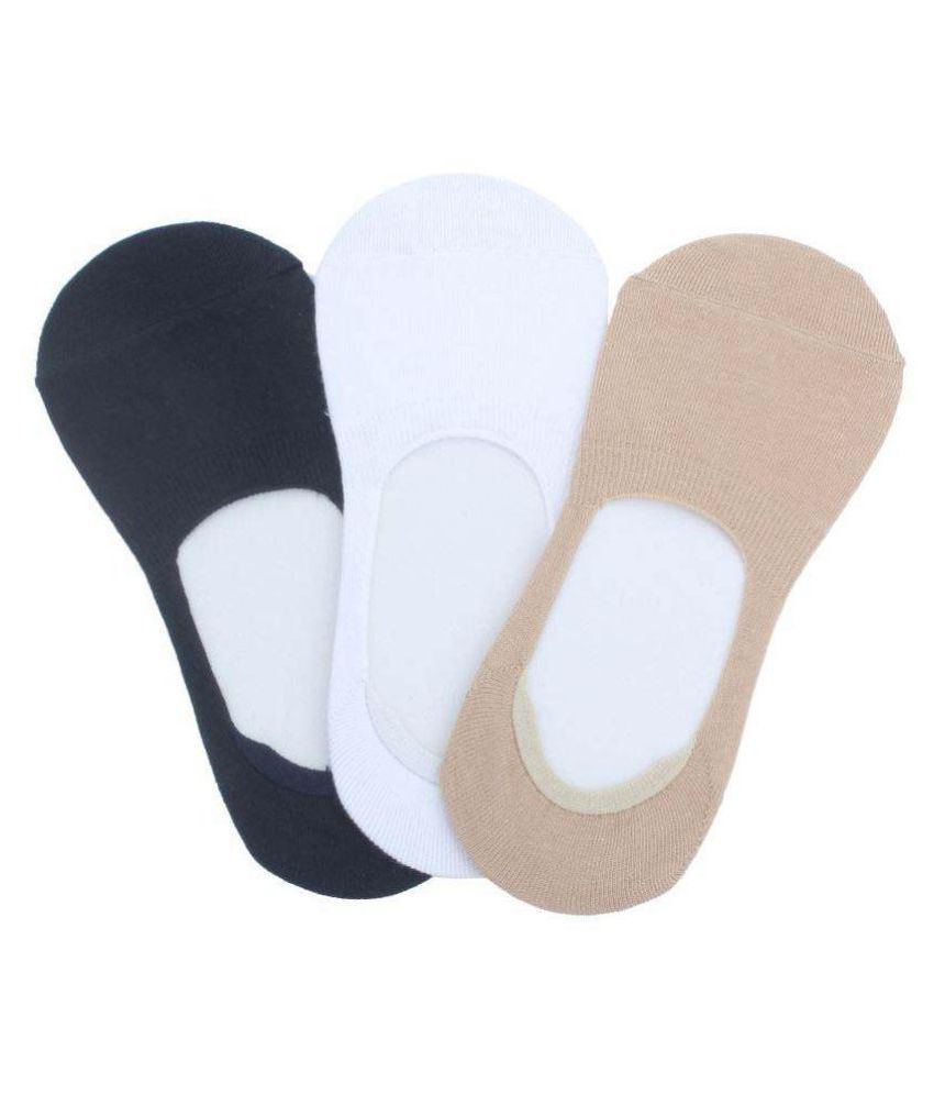     			Tahiro Multicolour Cotton Footies Loafer Socks - Pack Of 3