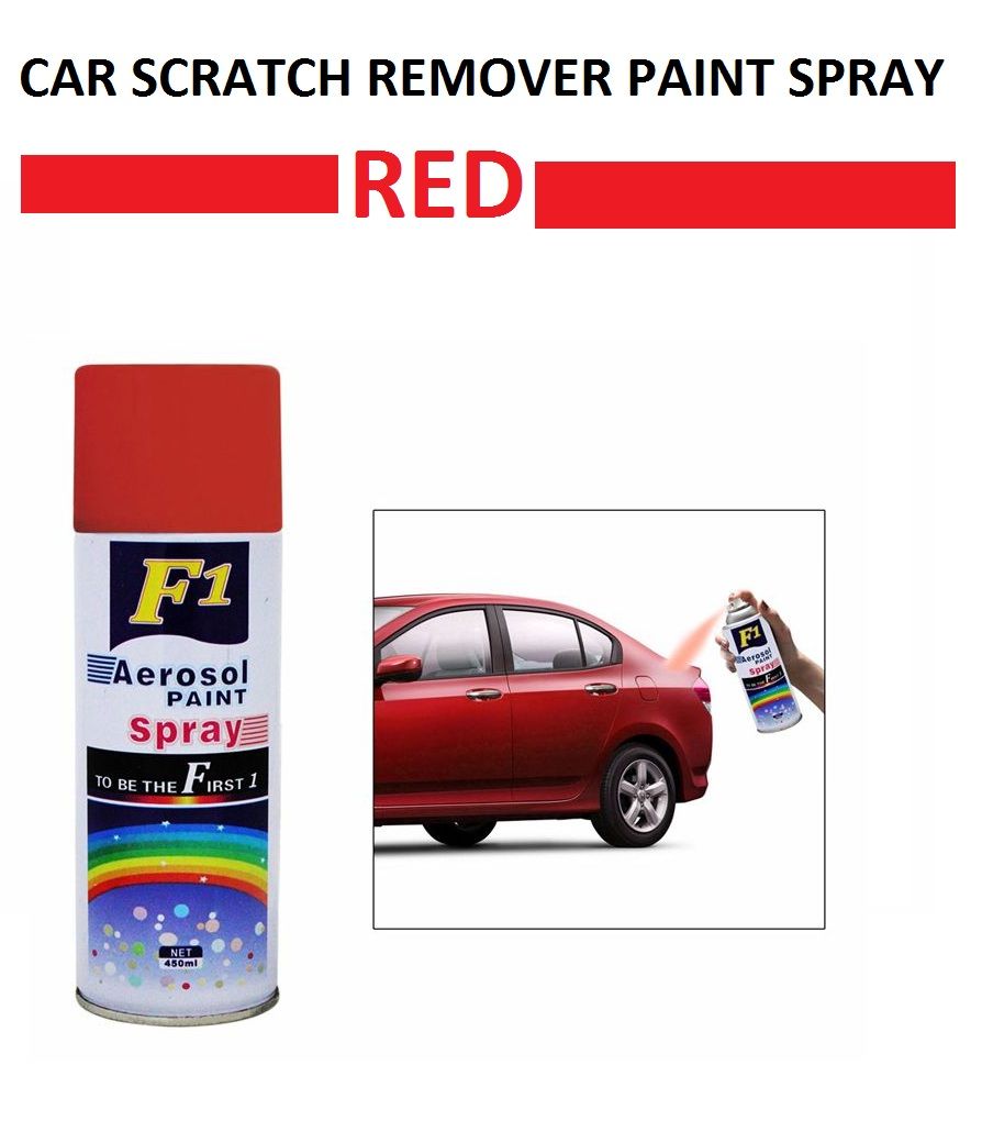 F1 Scratch Remover Touchup Spray Paint 450ml Red Colour For Car
