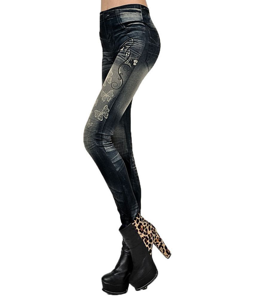 black cotton jeggings