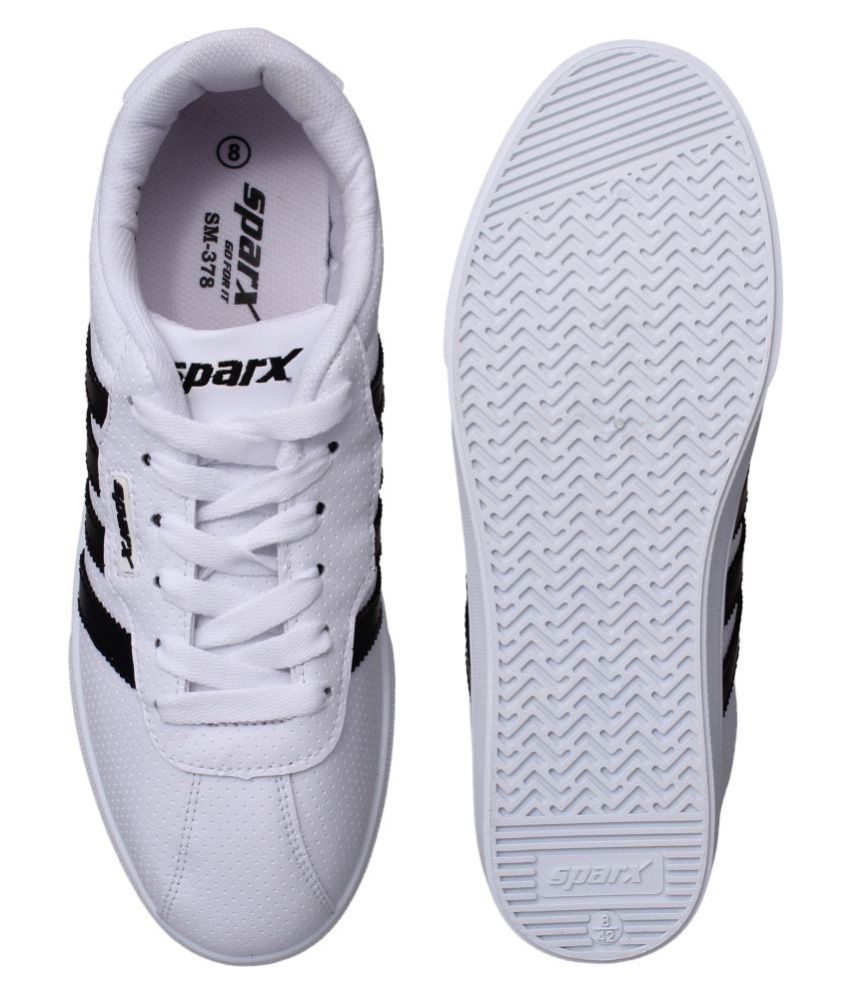 sparx men's black & white sneakers sm 323