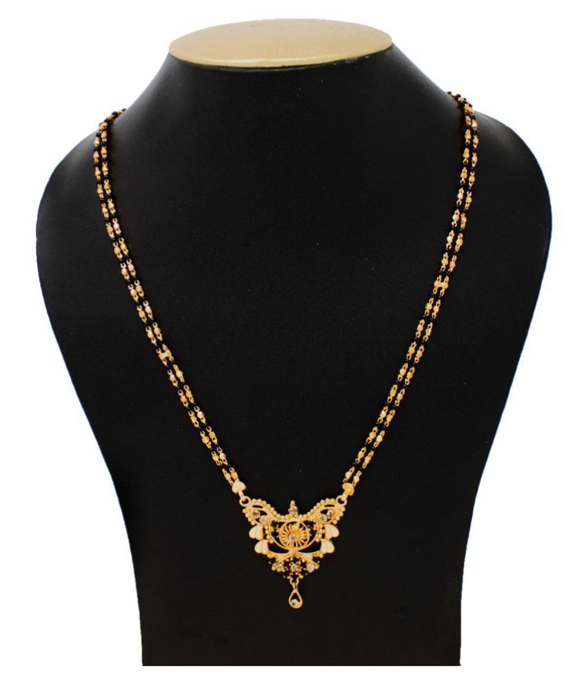 IMC DEALS Indian Mangalsutra 22K Gold Plated Black Beads ...