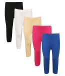 Greenwich Pack of 5 Girls 100% Cotton Capris ( Black )