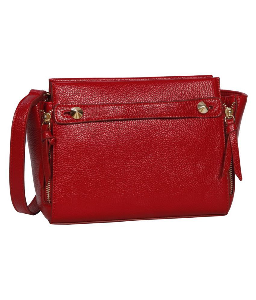 Bagkok Red P.U. Sling Bag - Buy Bagkok Red P.U. Sling Bag Online at ...