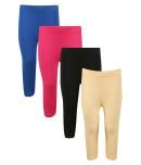 Greenwich Pack of 4 Girls 100% Cotton Capris ( Blue )