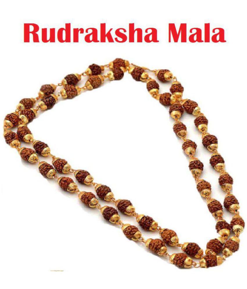     			5 Mukhi Rudraksha/Rudraksh Mala With Gold Plated Cap - Pack of 1