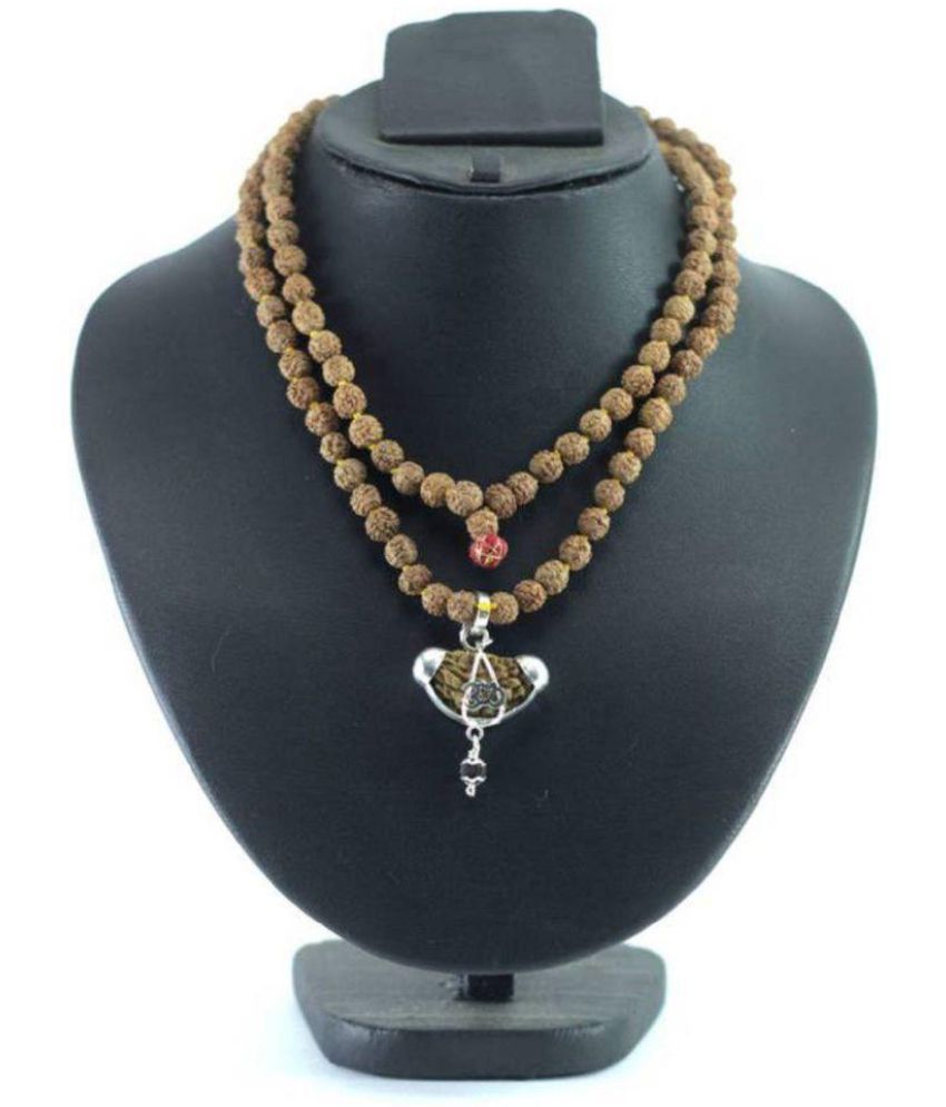     			1 Face Rudraksha Silver Cap Mala