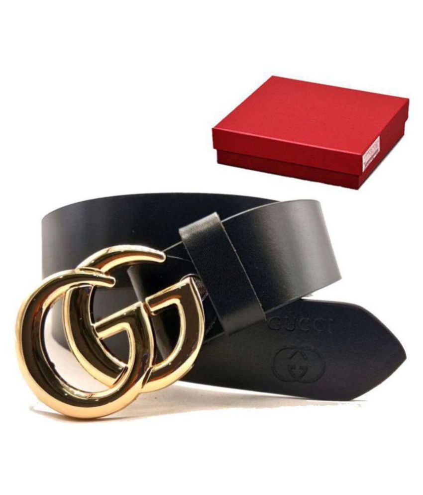 gucci t Black Leather Party Belt - Pack of 1: Buy Online at Low Price in India - Snapdeal